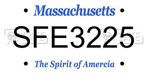 SFE3225 Massachusetts License Plate