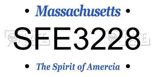SFE3228 Massachusetts License Plate