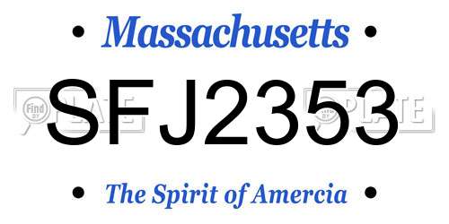 SFJ2353 Massachusetts License Plate