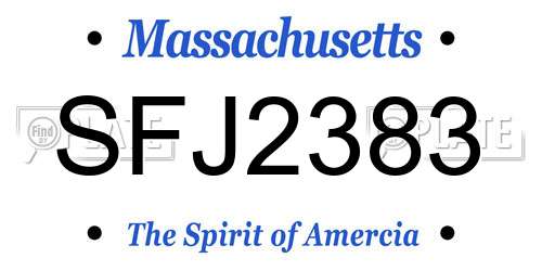 SFJ2383 Massachusetts License Plate