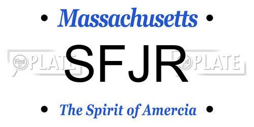 SFJR Massachusetts License Plate