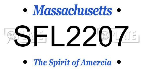 SFL2207 Massachusetts License Plate
