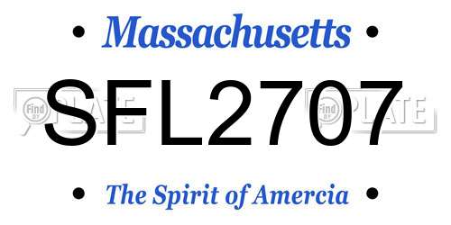 SFL2707 Massachusetts License Plate