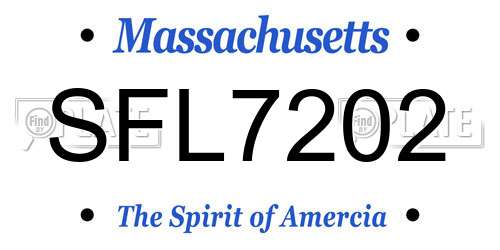 SFL7202 Massachusetts License Plate
