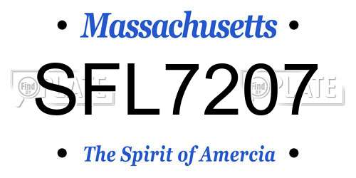 SFL7207 Massachusetts License Plate