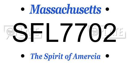 SFL7702 Massachusetts License Plate
