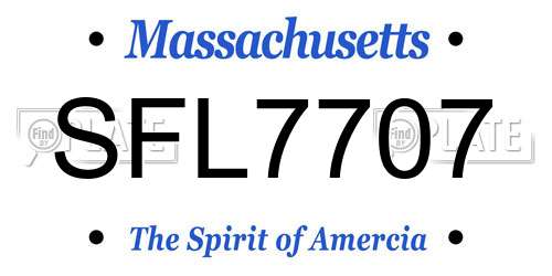 SFL7707 Massachusetts License Plate