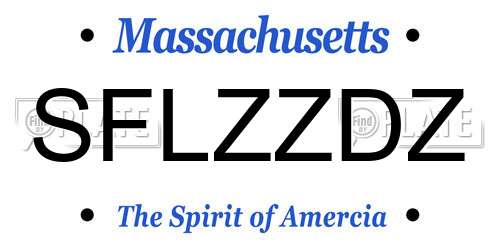 SFLZZDZ Massachusetts License Plate