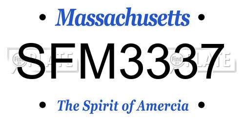 SFM3337 Massachusetts License Plate