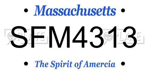 SFM4313 Massachusetts License Plate