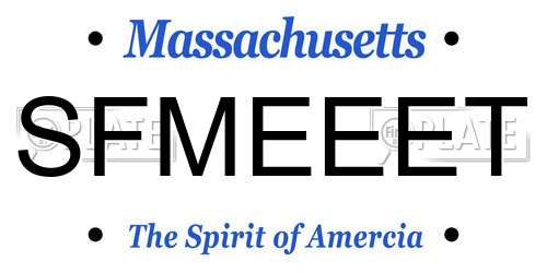 SFMEEET Massachusetts License Plate