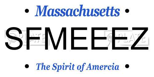SFMEEEZ Massachusetts License Plate