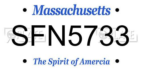 SFN5733 Massachusetts License Plate