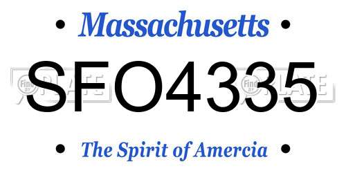 SFO4335 Massachusetts License Plate