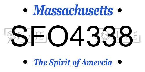 SFO4338 Massachusetts License Plate