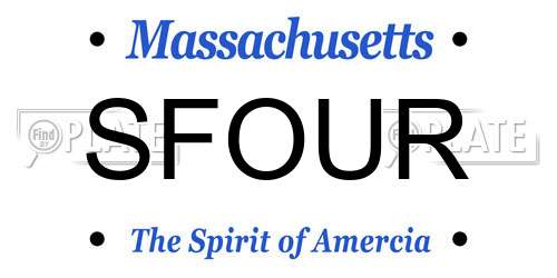 SFOUR Massachusetts License Plate