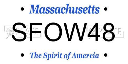 SFOW48 Massachusetts License Plate