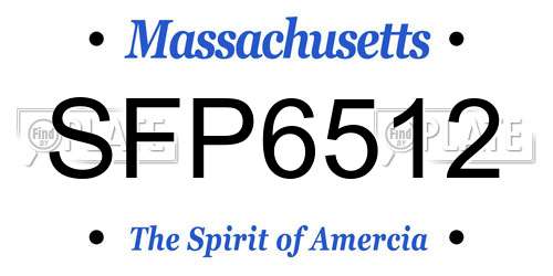 SFP6512 Massachusetts License Plate