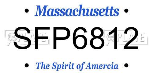 SFP6812 Massachusetts License Plate