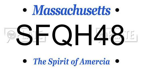 SFQH48 Massachusetts License Plate