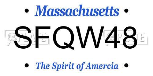SFQW48 Massachusetts License Plate