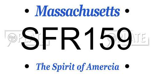 SFR159 Massachusetts License Plate