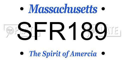 SFR189 Massachusetts License Plate
