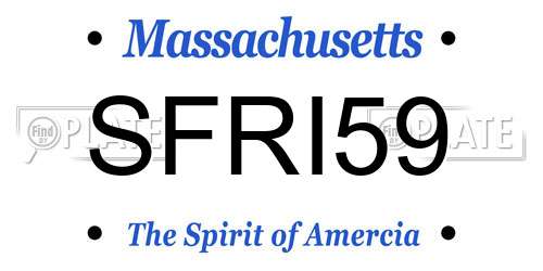 SFRI59 Massachusetts License Plate