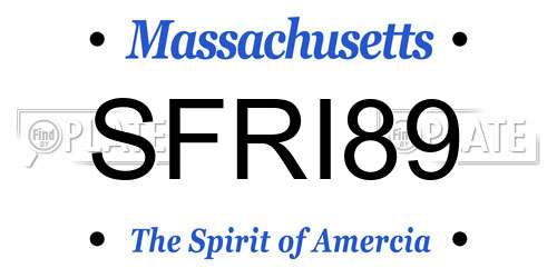 SFRI89 Massachusetts License Plate