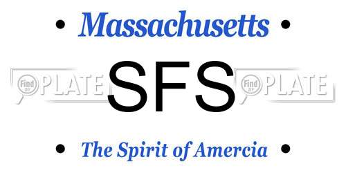 SFS Massachusetts License Plate