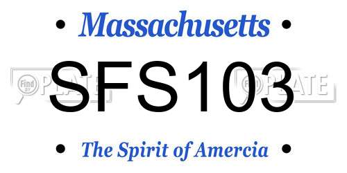 SFS103 Massachusetts License Plate