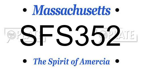 SFS352 Massachusetts License Plate
