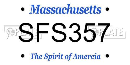 SFS357 Massachusetts License Plate