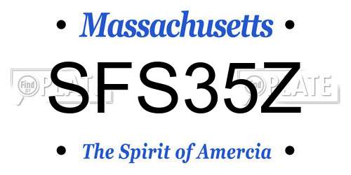 SFS35Z Massachusetts License Plate