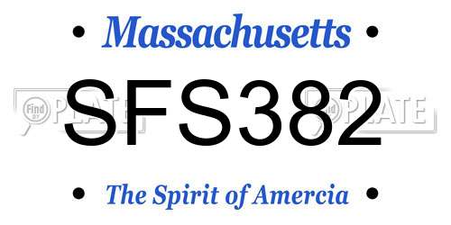 SFS382 Massachusetts License Plate