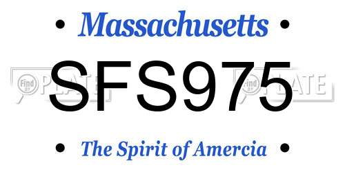 SFS975 Massachusetts License Plate