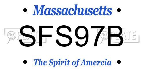 SFS97B Massachusetts License Plate