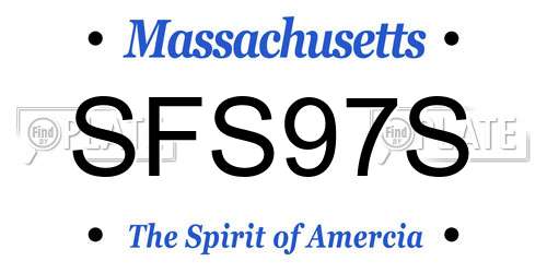 SFS97S Massachusetts License Plate