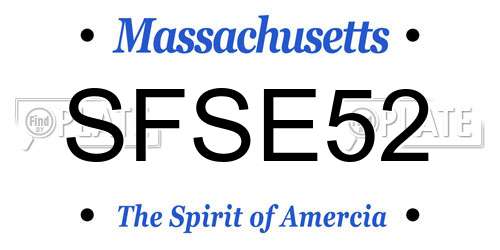 SFSE52 Massachusetts License Plate