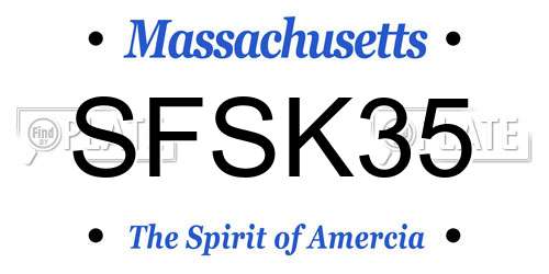 SFSK35 Massachusetts License Plate