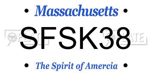 SFSK38 Massachusetts License Plate