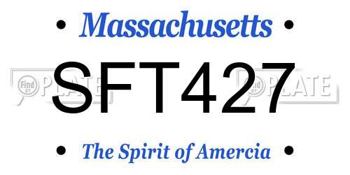 SFT427 Massachusetts License Plate
