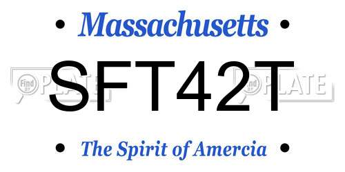 SFT42T Massachusetts License Plate