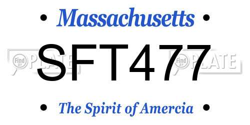 SFT477 Massachusetts License Plate