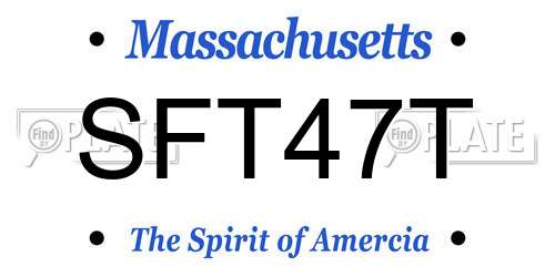 SFT47T Massachusetts License Plate