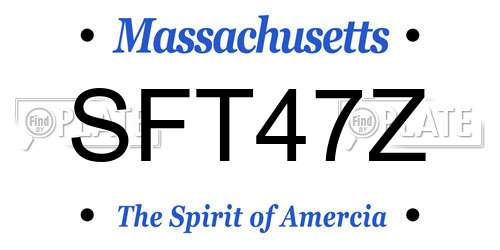 SFT47Z Massachusetts License Plate
