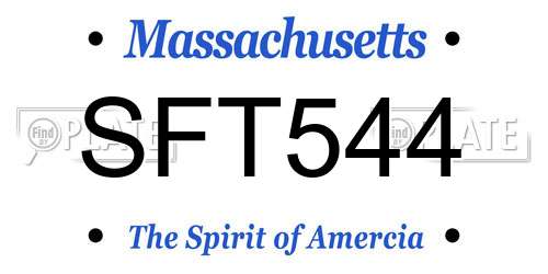 SFT544 Massachusetts License Plate