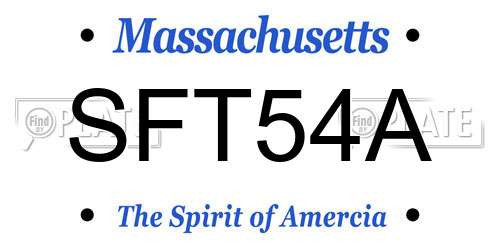 SFT54A Massachusetts License Plate