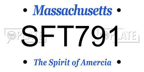 SFT791 Massachusetts License Plate