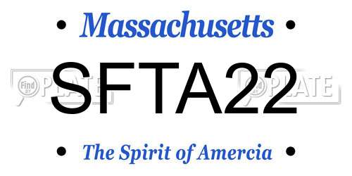 SFTA22 Massachusetts License Plate